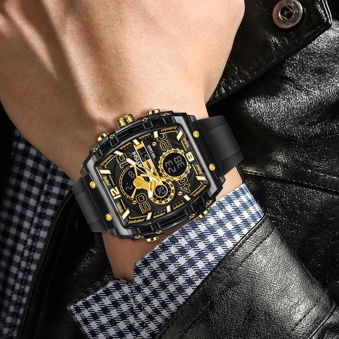 Jam Tangan Pria Baru Aiyishi: Bergaya, Trendi, Unik, Tali Silikon Keren, Sporty, Bercahaya, Tahan