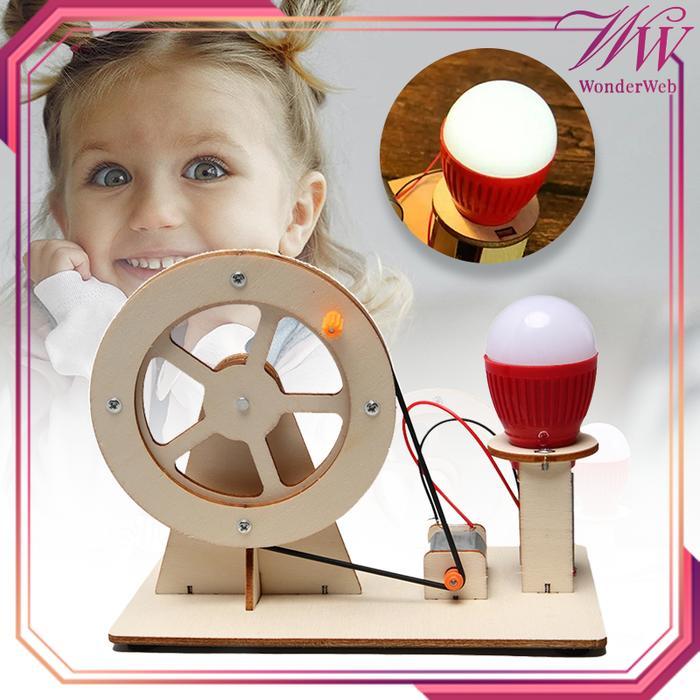 Cod - 1Set Diy Mainan Generator Kayu Mainan Generator Bohlam Mainan Rakitan Generator Mainan Edukasi