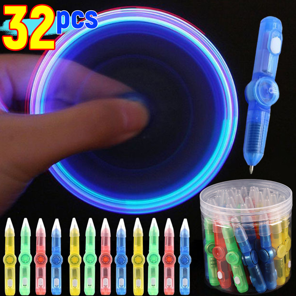 LED Spinning Pen Ball Pen Fidget Hand Top Glow in Dark Light EDC Stress Relief Toys Kids Toy Gift