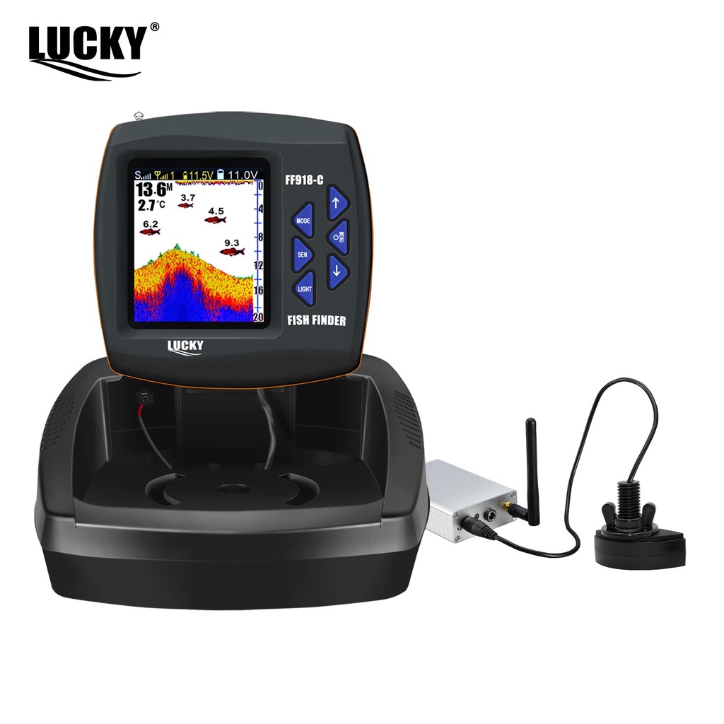 Lucky FF918 Wireless Remote Control Boat Fish Finder 300m/980ft Operating Range Wireless Sonar for