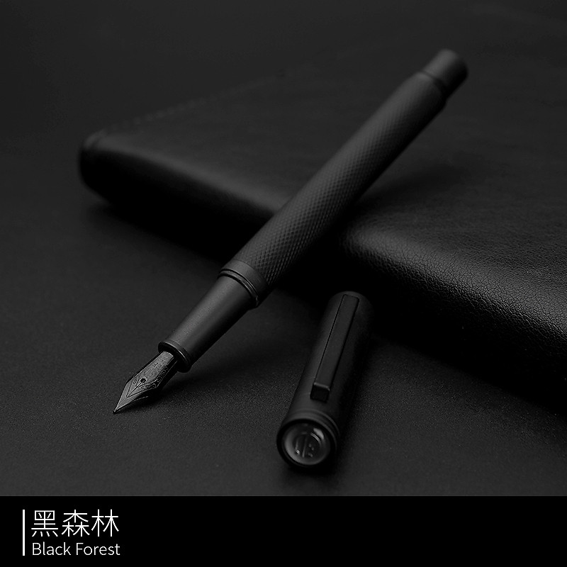 Fountain Pen HongDian ink Full Metal Clip Pens Stainless Steel Black White Classic Fountain-Pen Nib
