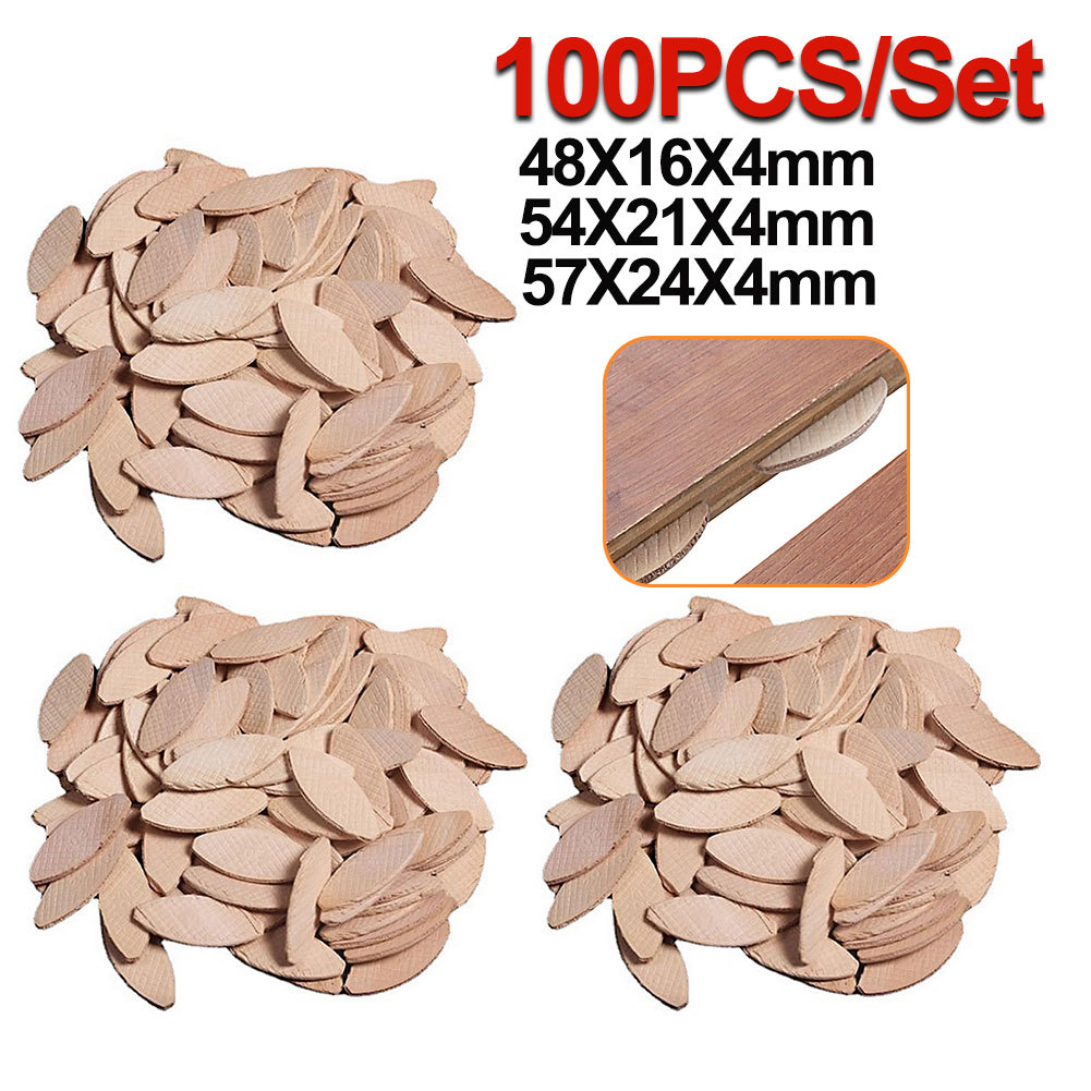 100pcs No. 0#/10#/20# Assorted Wood Biscuits for Tenon Machine Woodworking Biscuit Jointer DIY Tenon