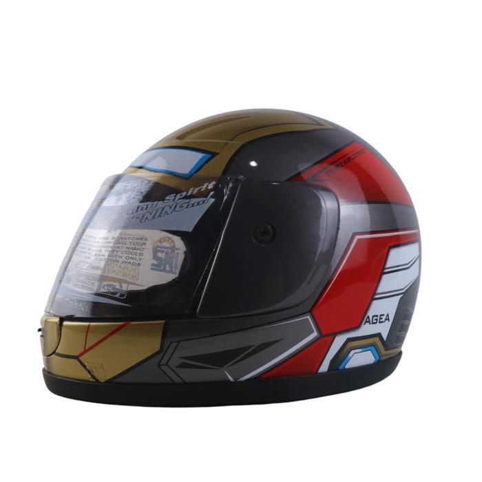 Agea Helmet Helm Anak Full Face Junior Usia 3 4 5 6 7 Tahun Original Sni Motif Iron Man Motorcycle
