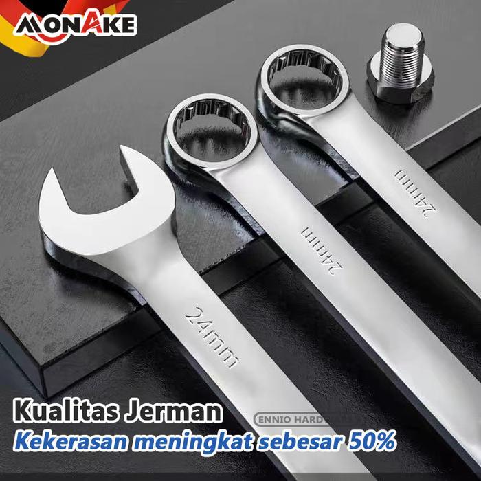MONAKE KUNCI RING PAS SET PAS 8-24MM/DENGAN TAS PENYIMPANAN SET 11 PCS KUNCI RING PAS SET TOOLS