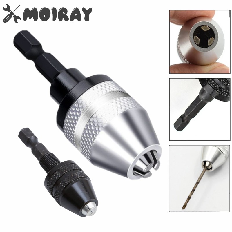Drill Chuck 0.3-3.6mm Conversion Tools 1/4" Hex Shank Quick Change Drill Adapter Chuck Screwdriver C