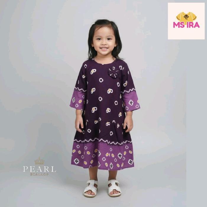 Dress Batik Ungu Anak Perempuan