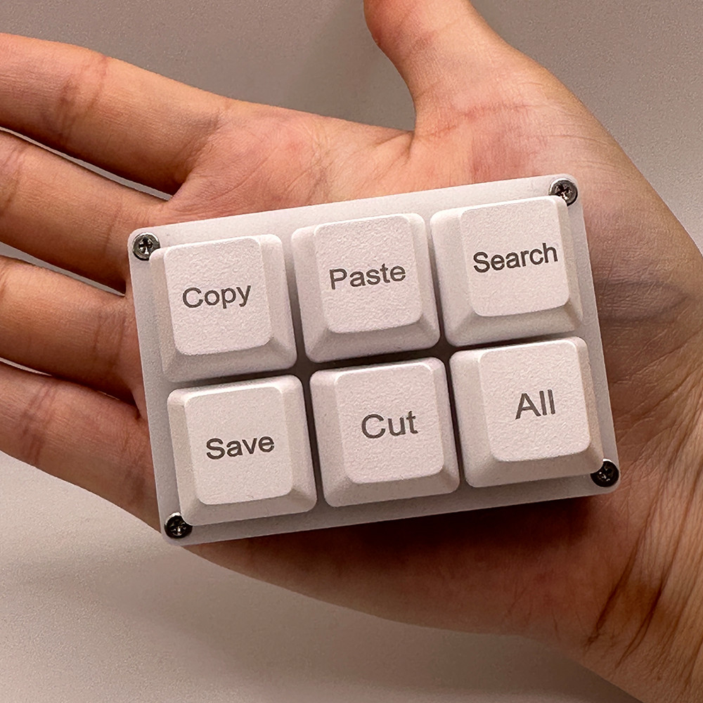 6Keys Copy Paste Search Save Cut Keyboard One Handed Osu Keypad Programmable Mechanical Cut Macro