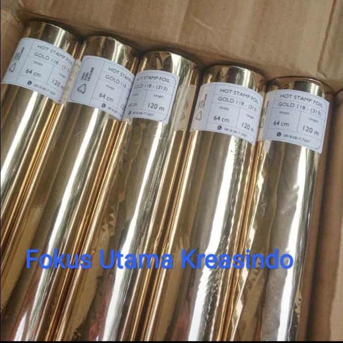 Poly emboss Emas Gold muda 118 - 64cm X 120m Kertas Foil undangan