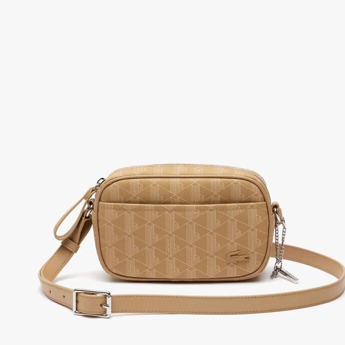 terlaris LACOSTE Women's Daily Lifestyle Monogram Slim Crossover Bag 100% ori