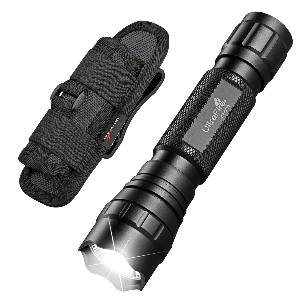 UltraFire WF-501B LED Tactical Police Flashlight 1200LM Military Torch with Duty Belt Holster