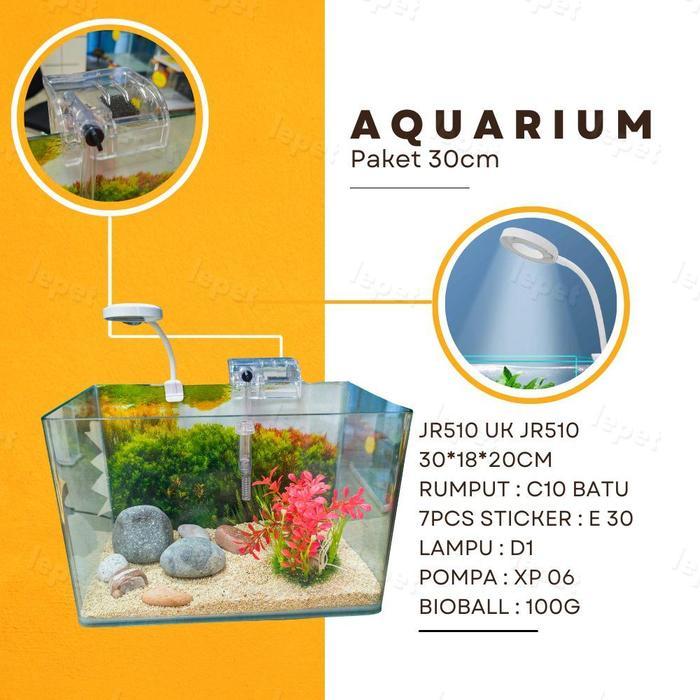 LEPET AQUARIUM PAKET 30 CM / AQUARIUM MELENGKUNG / AQUASCAPE / AQUARIUM BENDING