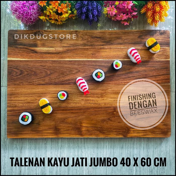 Talenan Kayu Jati Jumbo - Alas Adonan