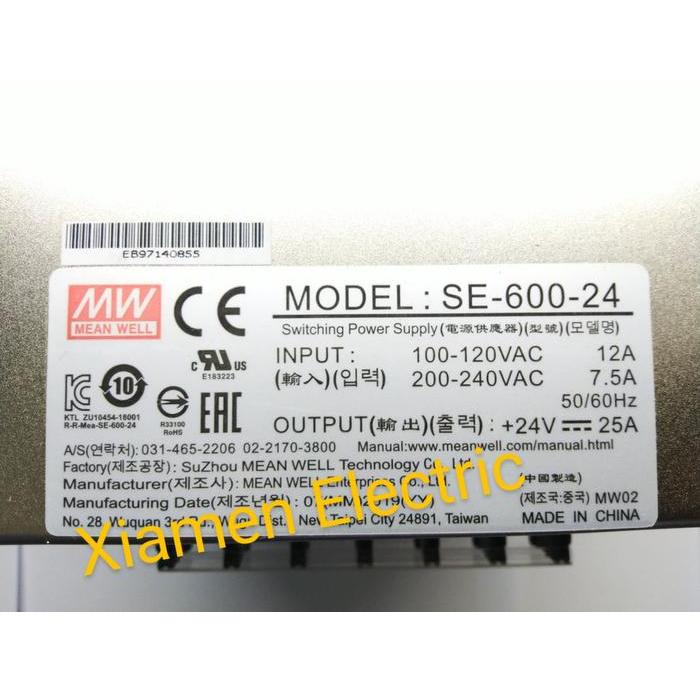 POWER SUPPLY MEAN WELL SE-600-24 SE 600 24 SE60024 RSP-600-24
