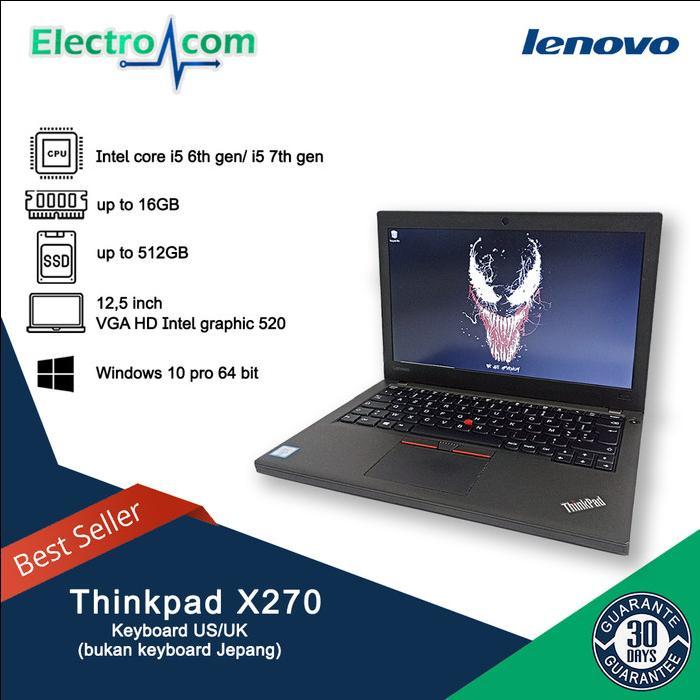Lenovo Thinkpad X270 Touchscreen Core i5 Gen6 8/256GB Ultrabook Mulus dengan Keyboard US/UK Garansi 