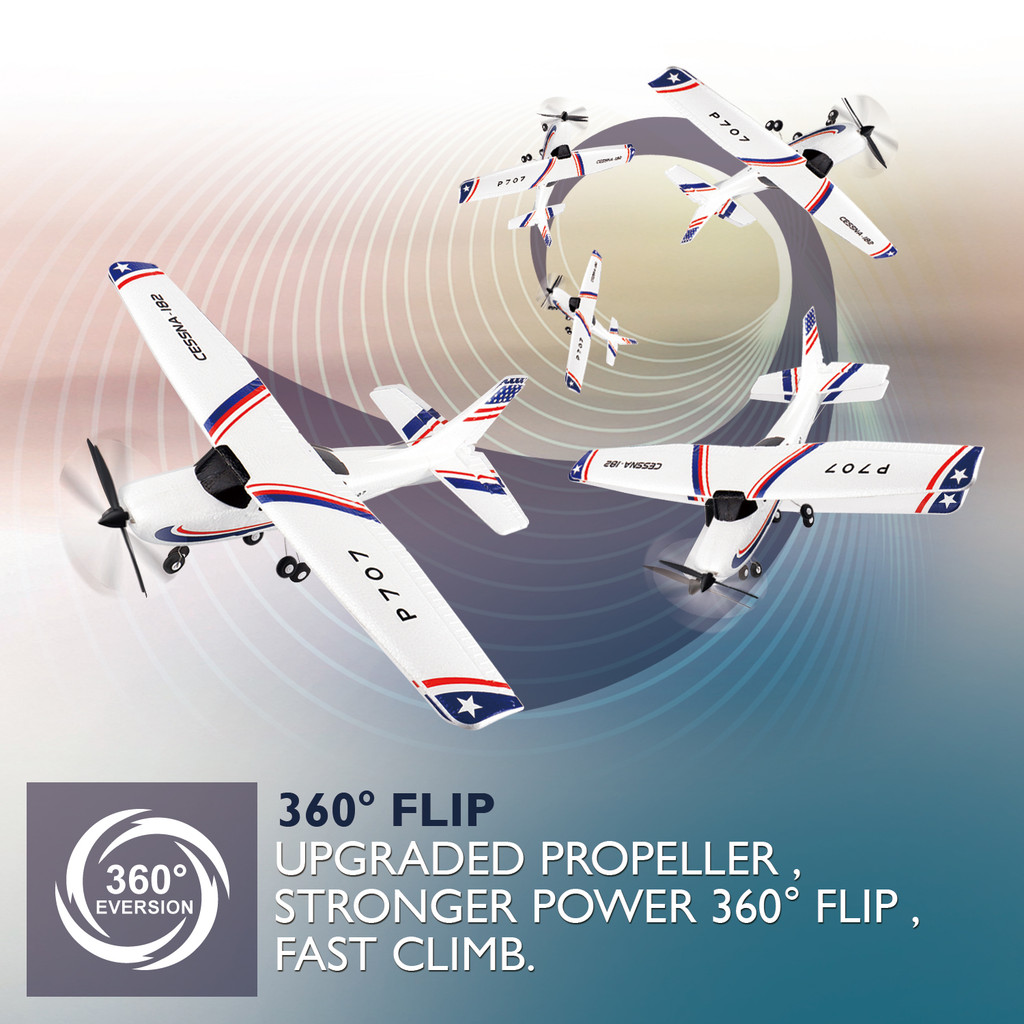 Wltoys P707 PRO LCD 2.4G 3Ch RC Airplane Fixed Wing Plane Outdoor Toys Drone RTF Cessna 182 Plane
