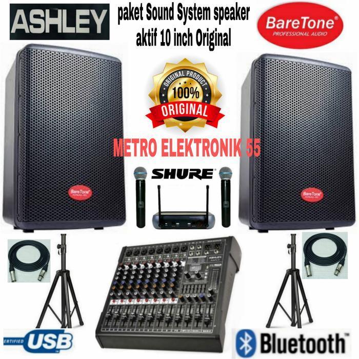 Paket Sound System Speaker Baretone 10 Inch + Mixer Ashley Original