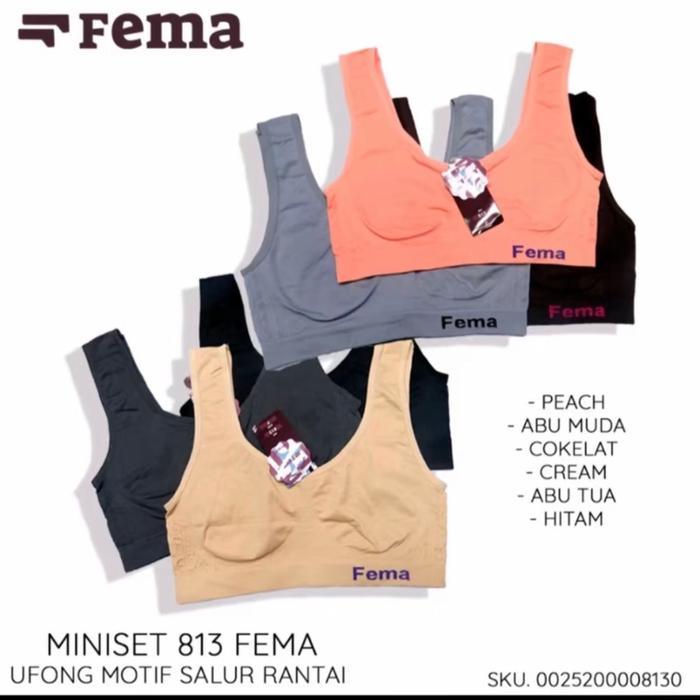 12Pcs Miniset Sport Bra Rajut Wanita Dewasa Remaja Tanpa Busa Tali Besar Fema 809 Bh