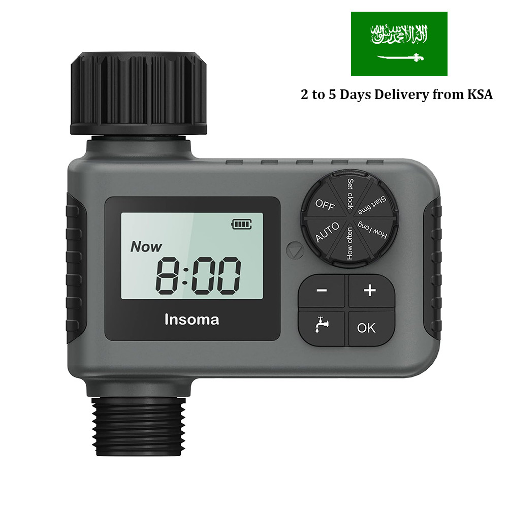 INSOMA Automatic Water Timer Intelligent Irrigation Watering System LCD Display IPX5 Sprinkler Timer