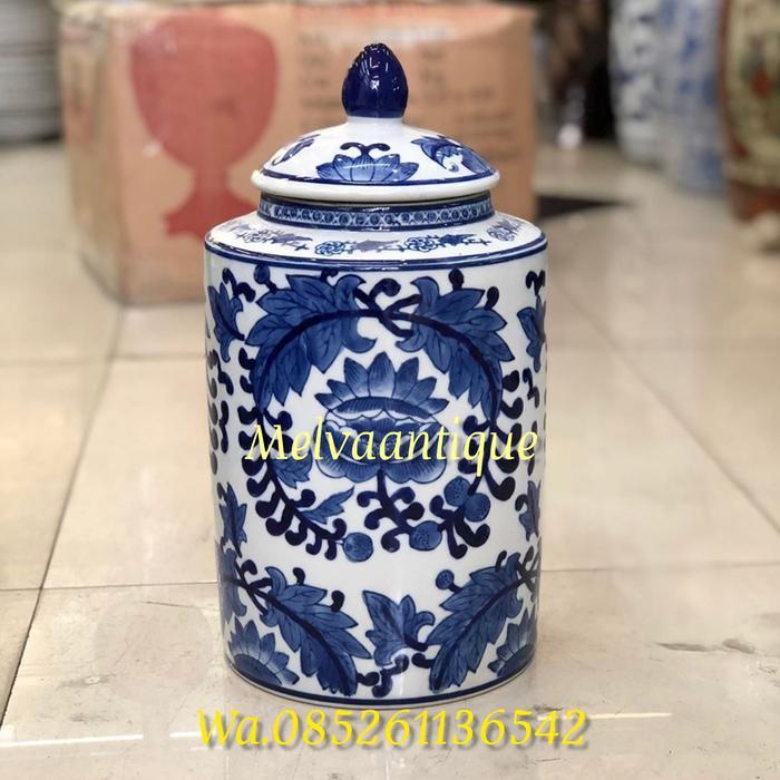 TOCHIN / TOPLES CHINA KERAMIK BIRU PUTIH / KERAMIK BIRU PUTIH ELEGAN