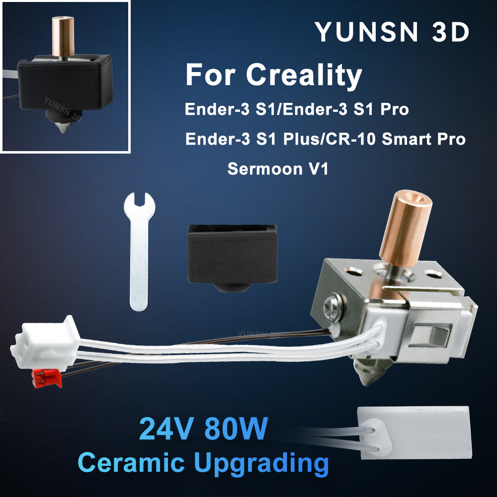 Ender-3 S1 Hot End Kit Bimetal Throat Hardened Steel Nozzle For Ender 3 S1 Pro/Plus/Cr-10 Smart