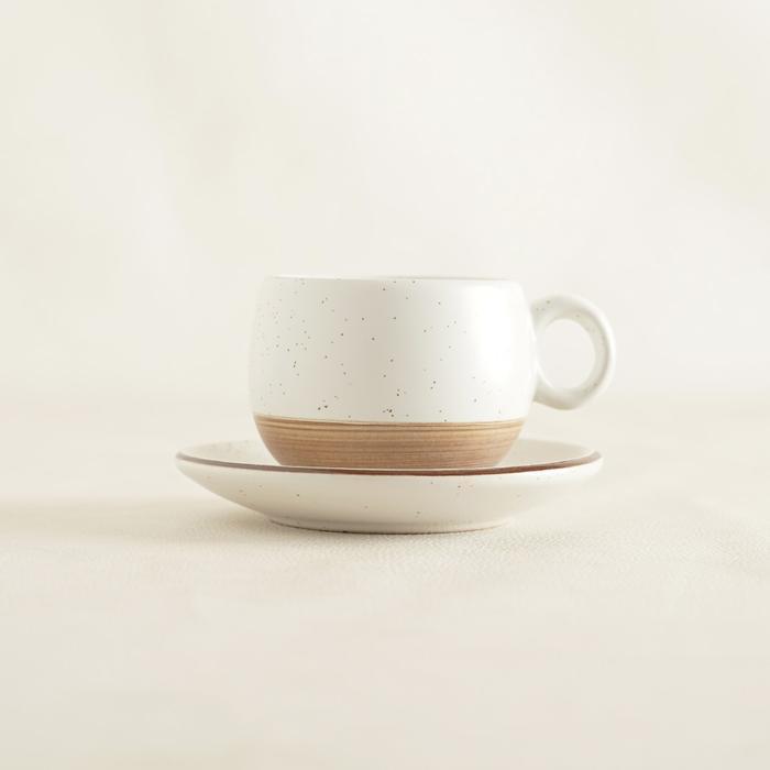 Nuanza Cangkir Keramik Putih / Tea Cup Set White Ivory List