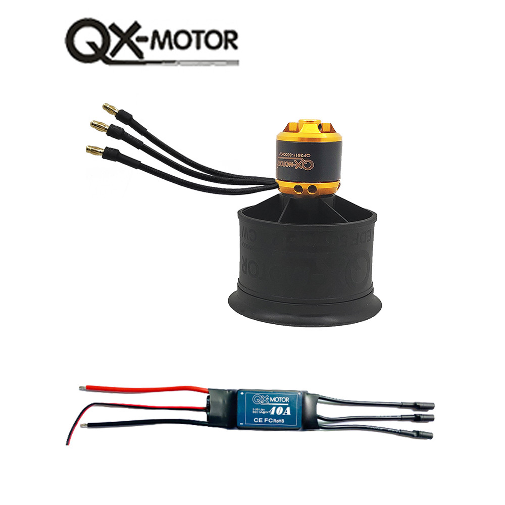 Qx-Motor 50Mm 12 Blades Fan Ducted Edf With Brushless Motor 3-4S For Fms Rc Plane Edf Rc Helicopter