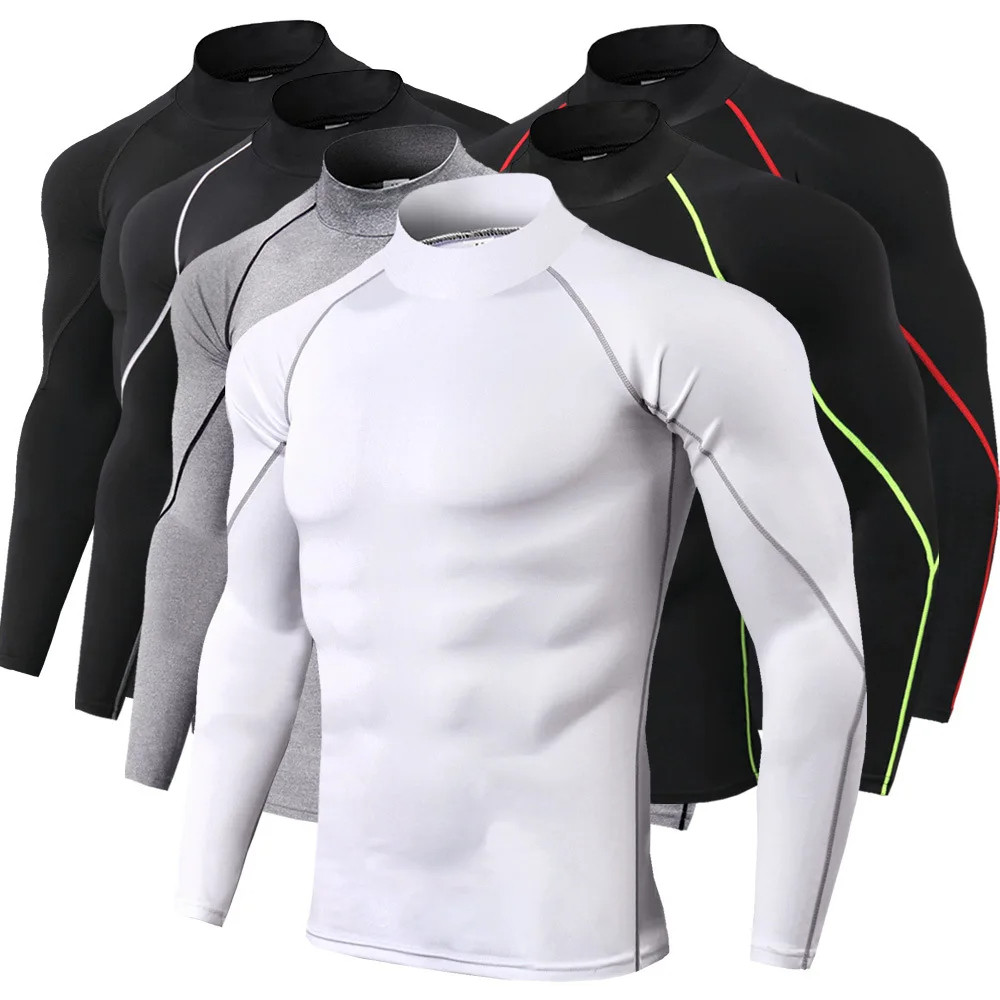 Men Sport T-Shirt Quick Dry Bodybuilding Running Shirt Long Sleeve Compression Top Gym T Shirt Men