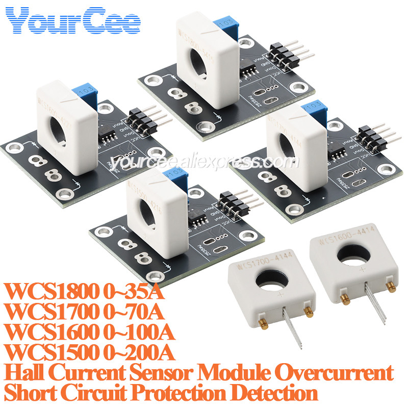 2Pc/1Pc Hall Current Detection Sensor Ule Wcs1500 Wcs1600 Wcs1700 Wcs1800 Circuit Overcurrent