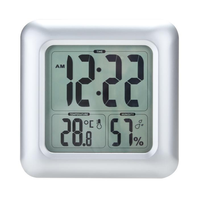 WATERPROOF WALL CLOCK SHOWER BATHROOM DIGITAL CLOCK TABLE HYGROMETER