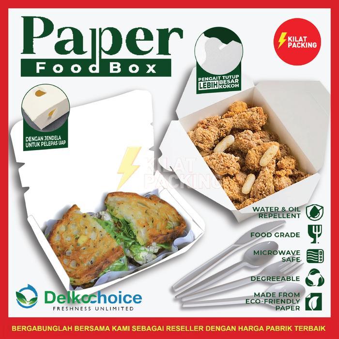 Paper Lunch Rice Box Lunch Box Food Pail Kotak Tempat Makan Kemasan Take Away Satuan
