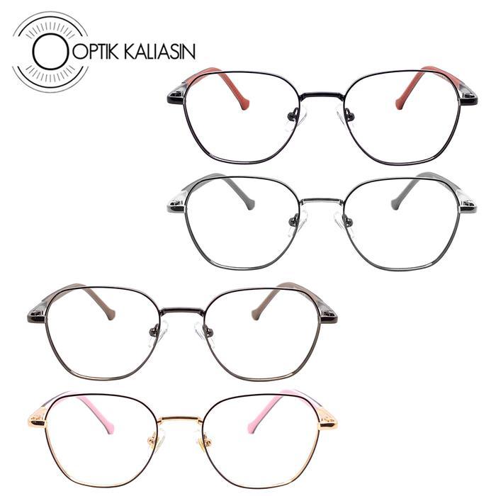 OPTIK KALIASIN - frame Kacamata wanita pria kotak oval pegas small 8202