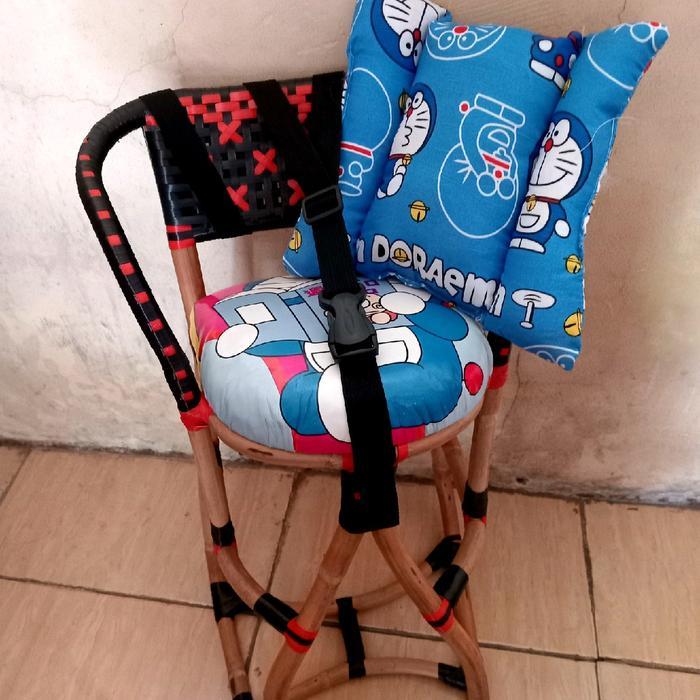 Paket Komplit Sabuk+Bantal Stang//Boncengan Anak Motor Matic//Kursi Rotan Motor Matic Vario Beat