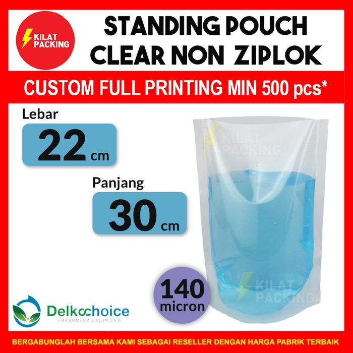 STANDING POUCH VACUUM NON ZIPLOCK KANTONG MAKANAN TERMURAH 22x30