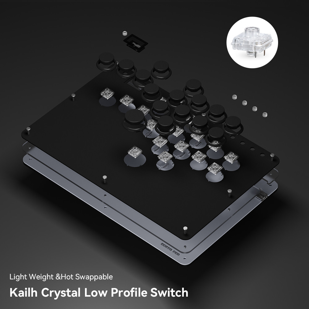 HAUTE42 CONTROLE ARCADE JOYSTICK HITBOX CONTROLLER BUTTON RIM HITBOX LEVERLESS ARCADE CONTROLLER FOR