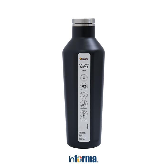 Informa Homeliving - Appetite 500 Ml Darya Botol Vacuum Flask - Hitam Termos Tempat Minum Wadah