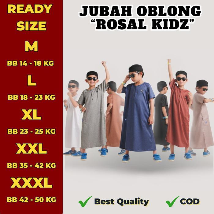 Ini Murah Jubah Oblong Anak Laki-Laki Rokidz / Jubah Anak Laki-Laki 3-12 Tahun Lengan Pendek