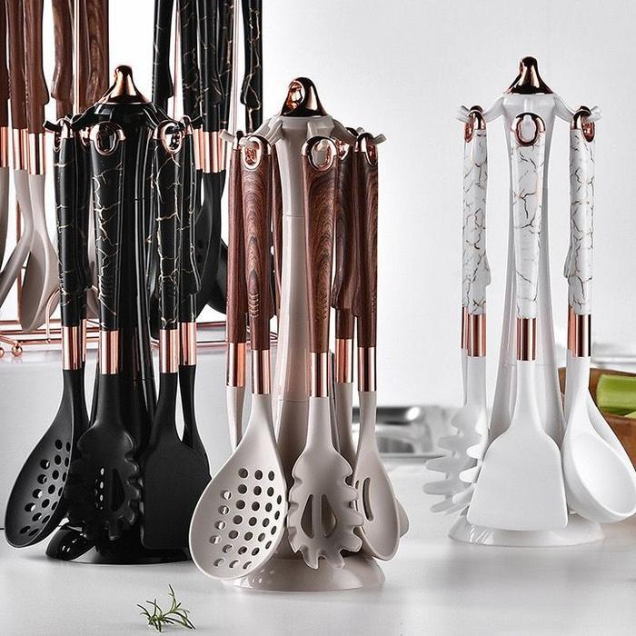 Square Bucket Utensil Set 13Pcs Silicone Utensil Set Kitchen Set Tbk