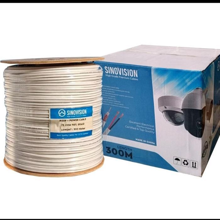 Kabel Rg59 + Dc Utk Kamera Cctv 1Roll
