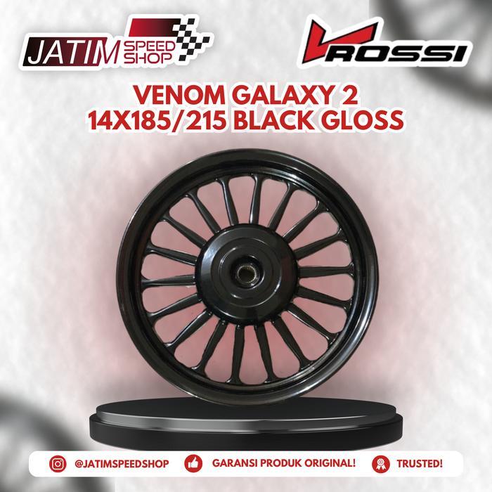 VELG VROSSI GALAXY VENOM 2 BLACK GLOSSY 14x185/215 PALANG 18 RING 14