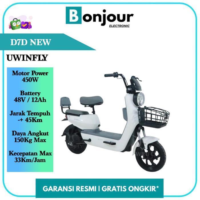 Selisi Murah Uwinfly D7D New Sepeda Listrik Uwinfly Murah D7 D Uwinfly D 7 D - White [ORIGINAL]