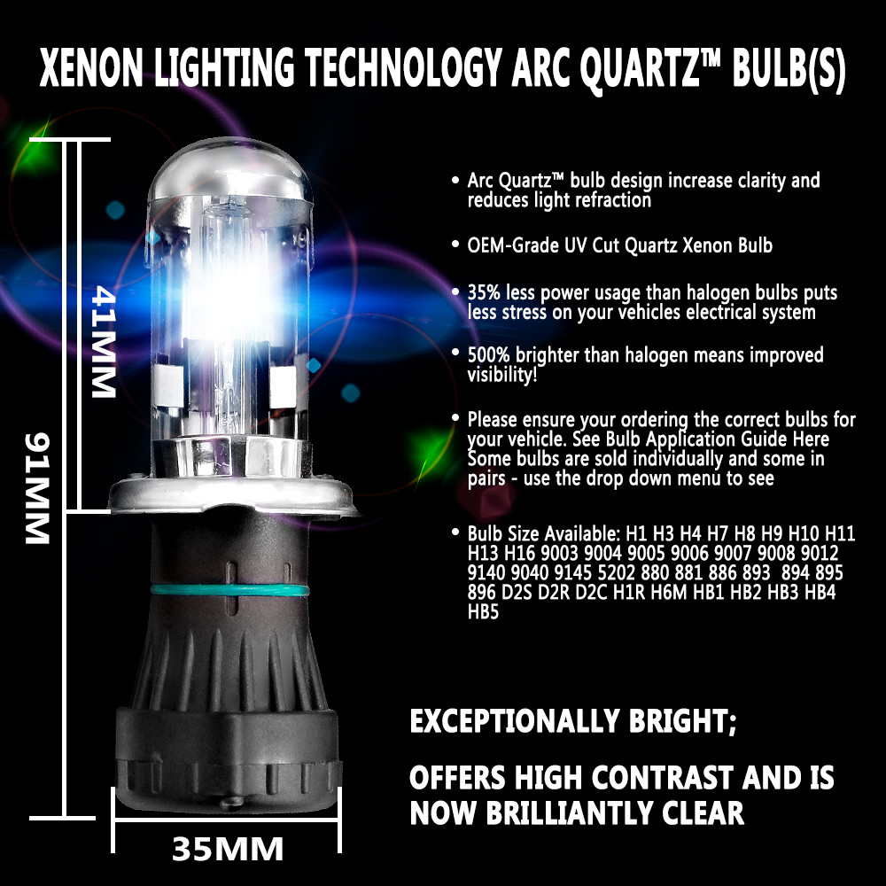 35W 55W H4 Hi/Lo HID Xenon Light Bulb H13 9004 9007 Car Auto Bi Xenon Headlight KIt 4300K 5000K