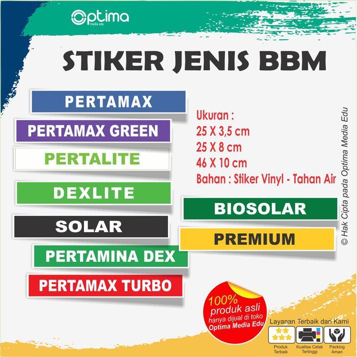 Stiker Pertamax, Pertamax Turbo, Pertamax Green, Dexlite, Dex, Pertali
