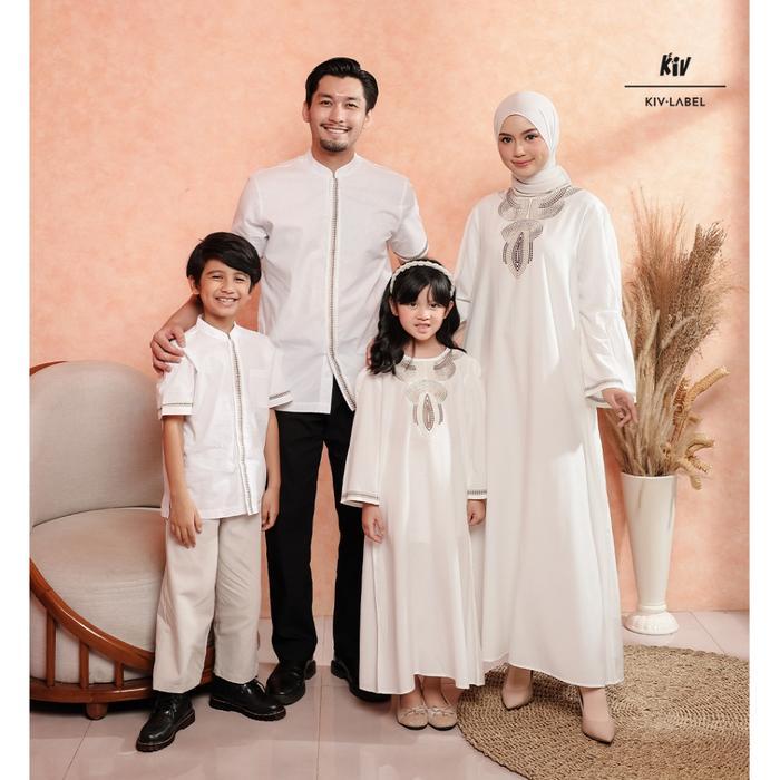 Kiv Sarimbit White Nirmala Series Gmpkl 3024 Kkl 2724 Go 3024 Ksc 2724 Family Set Muslim Keluarga