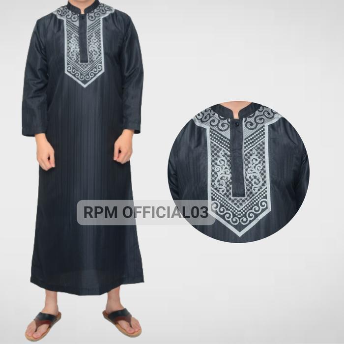 Stok Baru Baju Jubah Katun Gamis Reguler Pria Arab Dewasa Terbaru Cowok Mesir Kancing Muslim Lengan