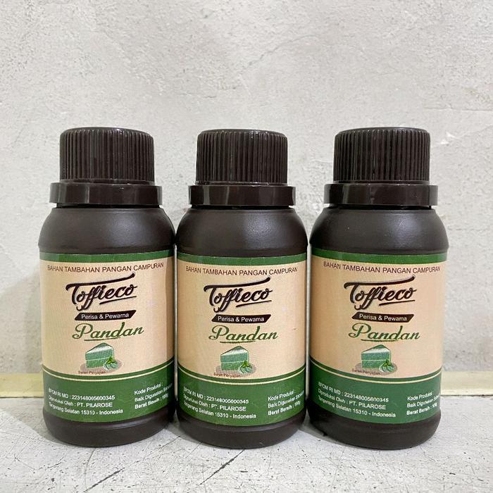 (100 Gram) Toffieco Perisa Dan Pewarna Pandan Botol Toffieco Pasta Pandan Toffieco Perisa Pandan