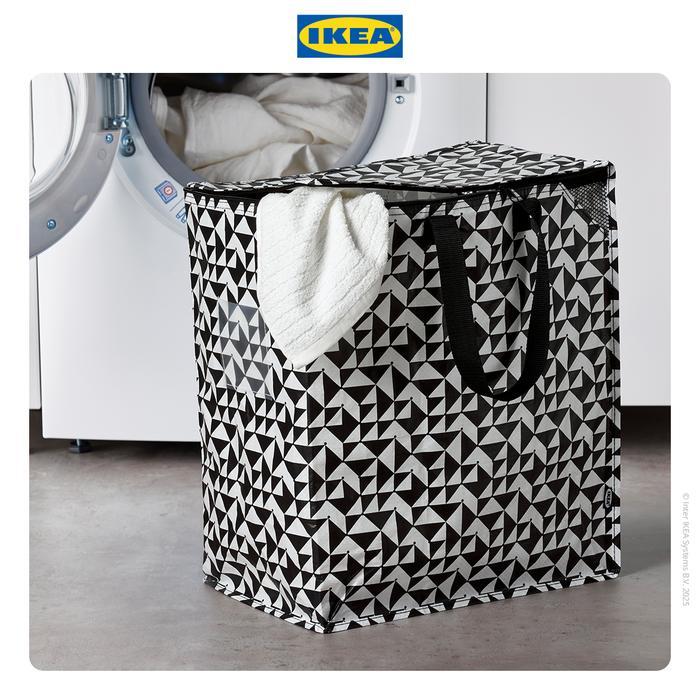 Ikea Knalla Tas / Kantong Serbaguna Hitam/Putih 40X25X47 Cm/47L Terlaris