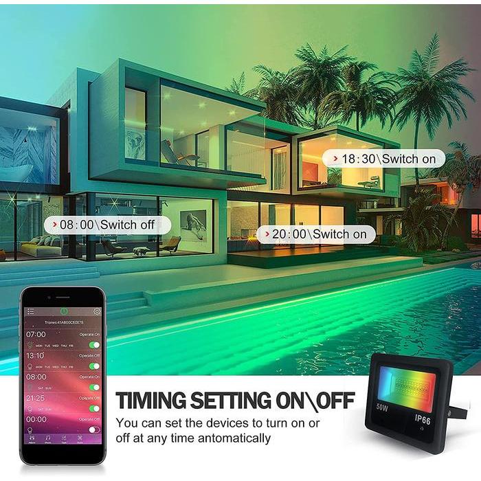 PH 50W RGB LED FLOOD LIGHTS COLOR CHANGING LED FLOOD LIGHTSSMART P