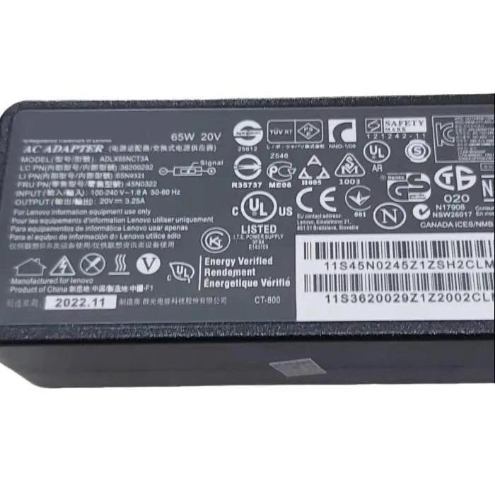 ADAPTOR CHARGER LAPTOP IBM LENOVOO 20V 3.25A USB ORIGINAL
