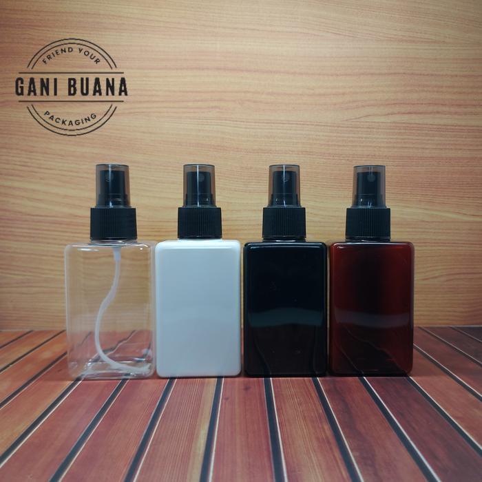 BOTOL SPRAY 100ML KOTAK/BOKO SPRAY HITAM SMOKE/BOTOL SPRAY 100ML PET