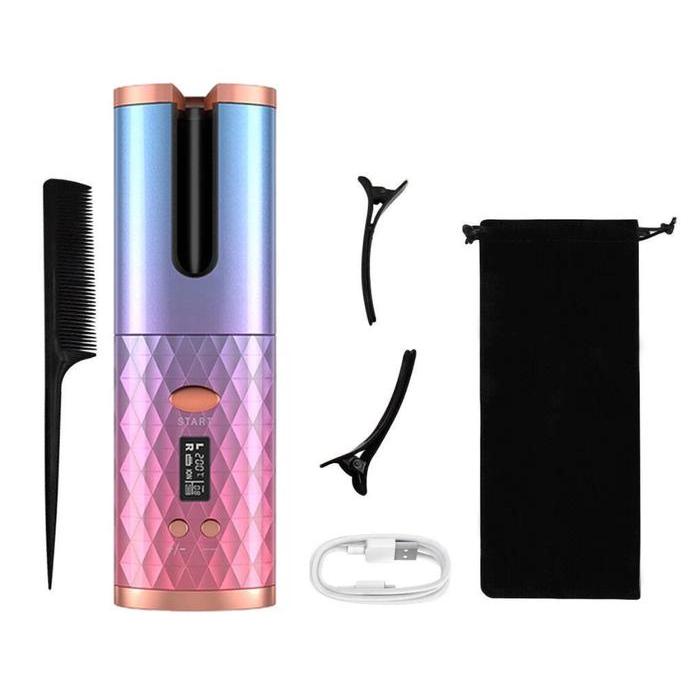 Pengeriting Rambut Catokan Otomatis Tanpa Kabel USB Curly Meluruskan Sisir